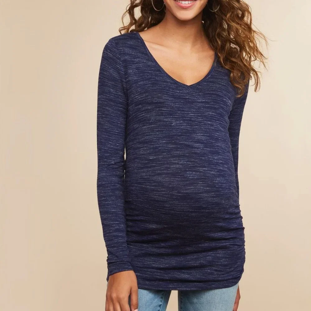 Motherhood Maternity Long Sleeve T-Shirt Blue Extra Small - Picture 1 of 7